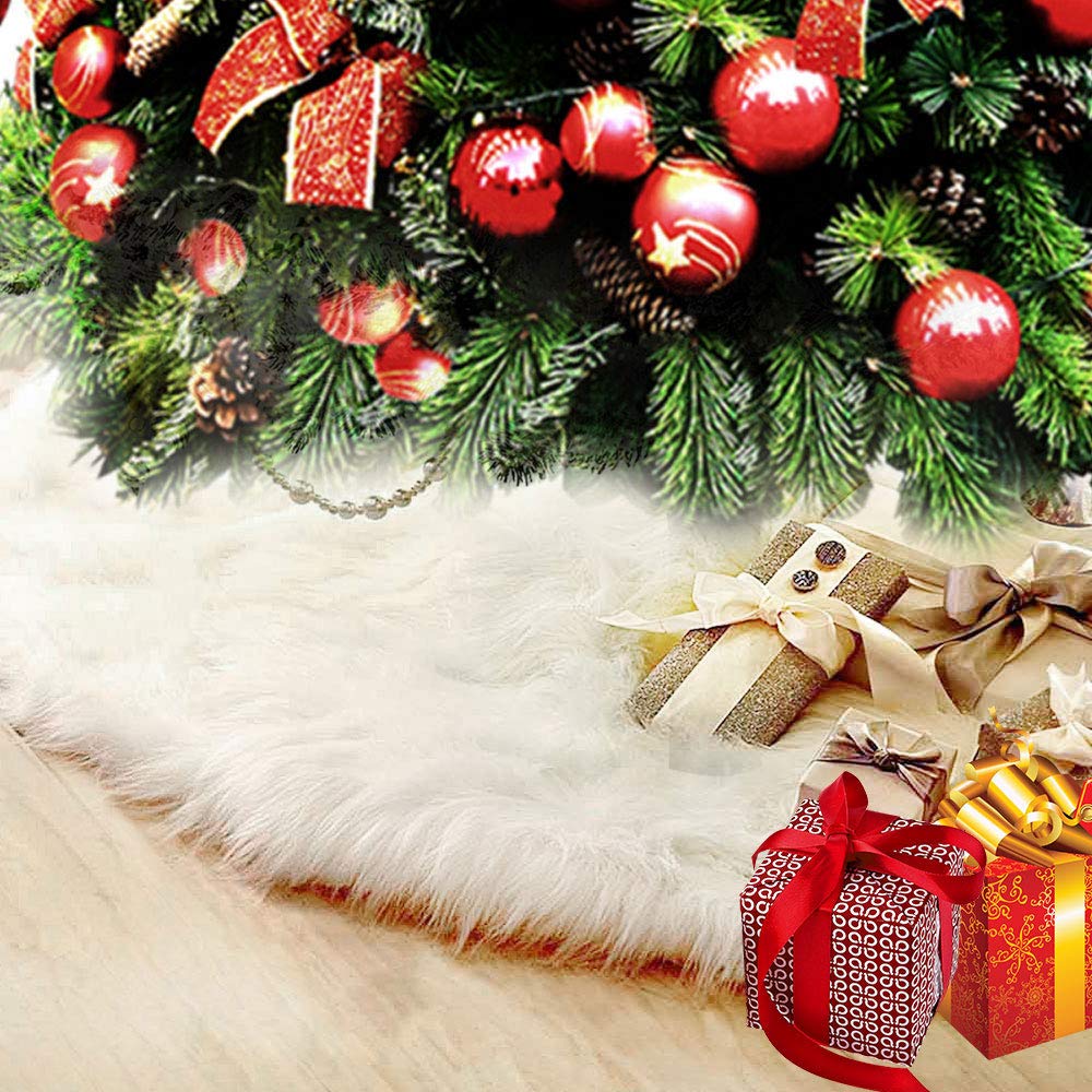 Amazon.co.jp: Steppiano クリスマスツリースカート ファー 足元隠し