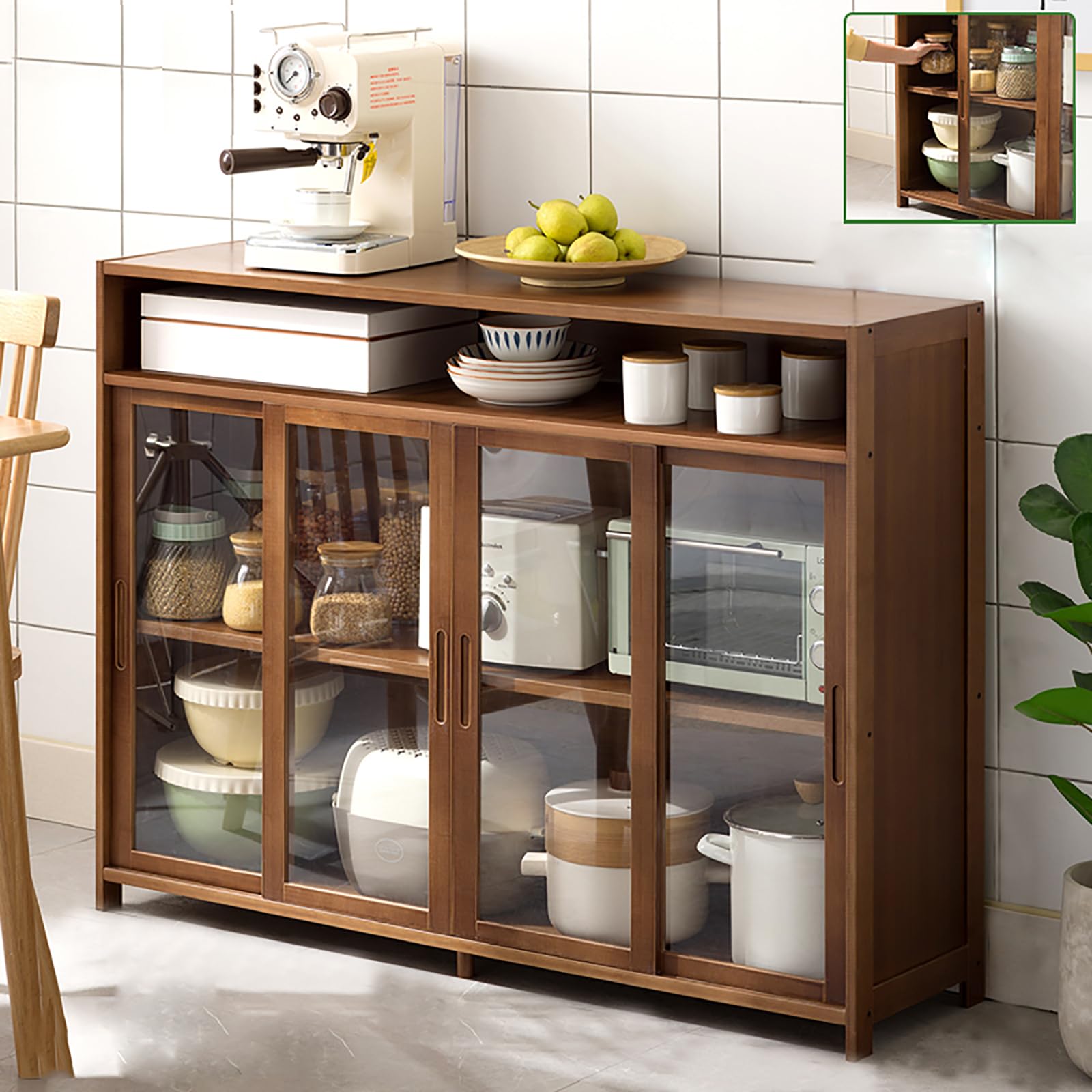 Amazon｜JSLJDM 食器棚 キャビネット キッチン ア サイドボード