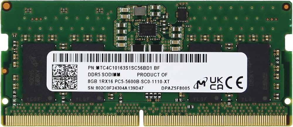 Amazon.co.jp: Mic(Micron) オリジナル 8GB (1x8GB) DDR5 5600MHz PC5