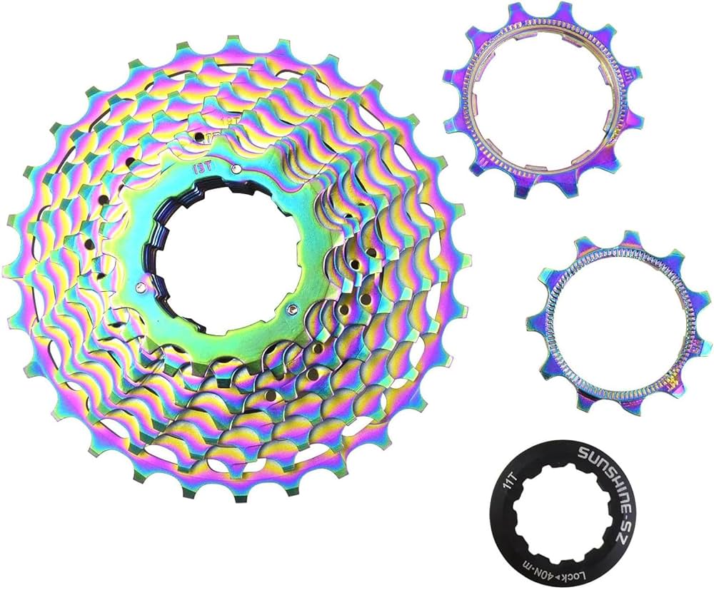 Amazon | CNC超軽量 ロードバイク カセットスプロケット レインボー