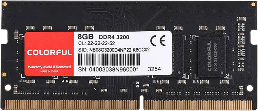 colorful 8GB DDR4 RAM, 3200MHz CL22 (or 2933MHz or 2666MHz) Laptop