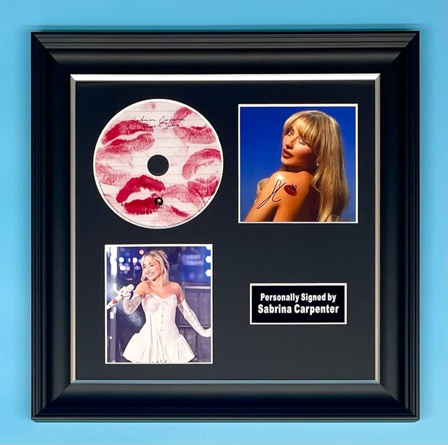 Sabrina Carpenter Signed Photo & CD In Luxury Handmade Wooden