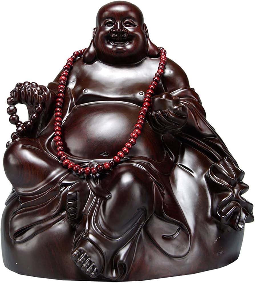 Amazon.co.jp: 七福神 置物 布袋 高級天然 黒檀 布袋様 置物 金運