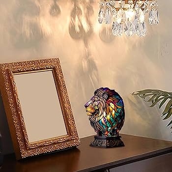 Amazon.co.jp : ステンドグラスランプ動物デスクランプヴィンテージ