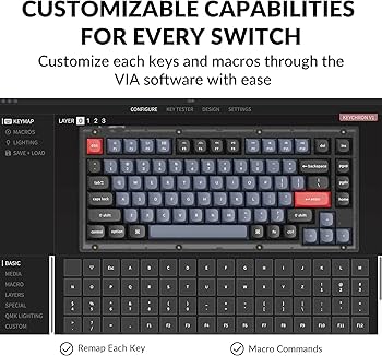 Amazon | Keychron V1 有線カスタムメカニカルキーボード 75