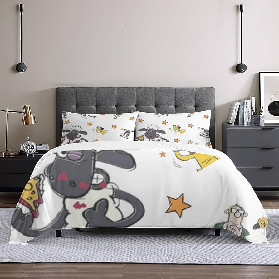 Amazon｜ひつじのショーン 布団カバー ダブル 3点セット 寝具セット