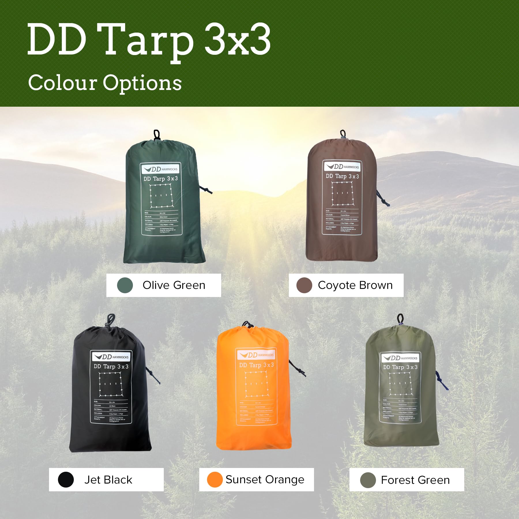 Amazon | DD Hammocks DD タープ 3×3 (サンセットオレンジ）日本正規