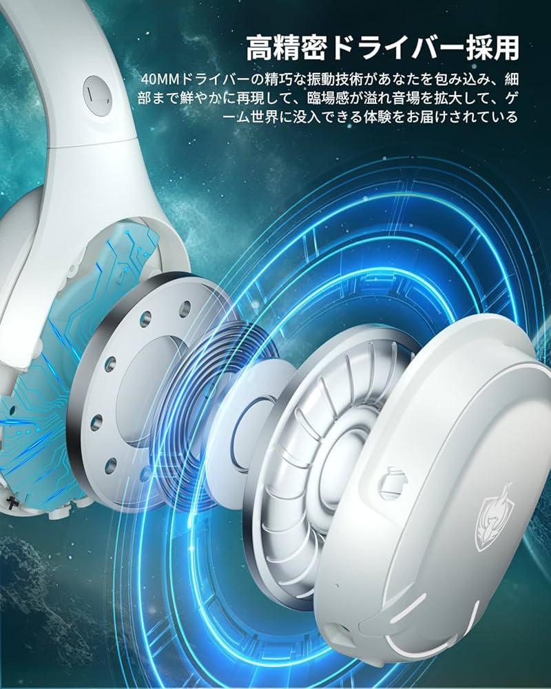 Amazon.co.jp: ゲーミングヘッドセット 有線 無線両用 低遅延 USB 2.4