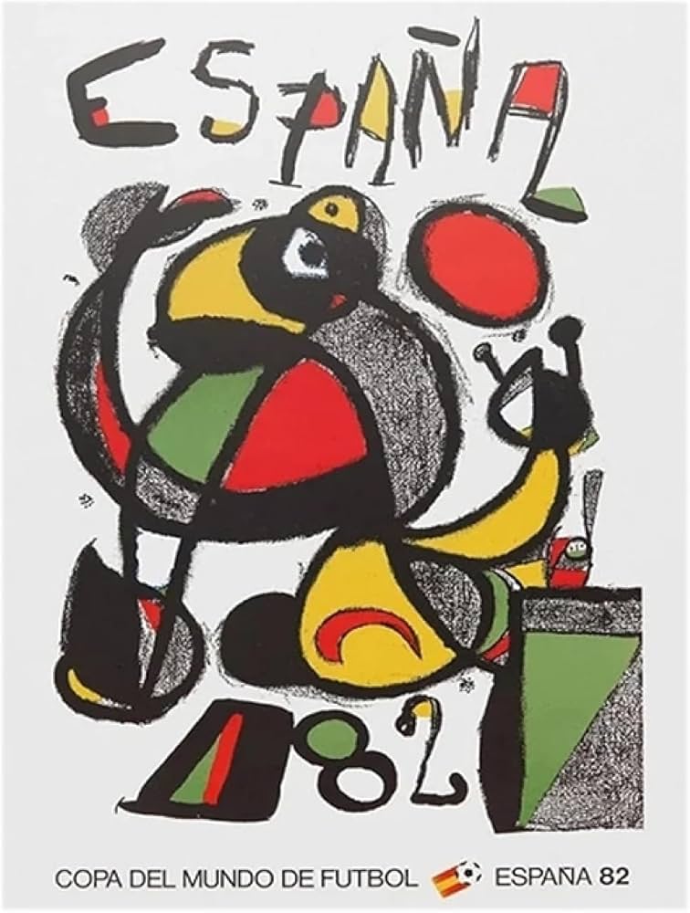 Amazon.co.jp: 有名なジョアンミロポスターサッカー1982スペイン