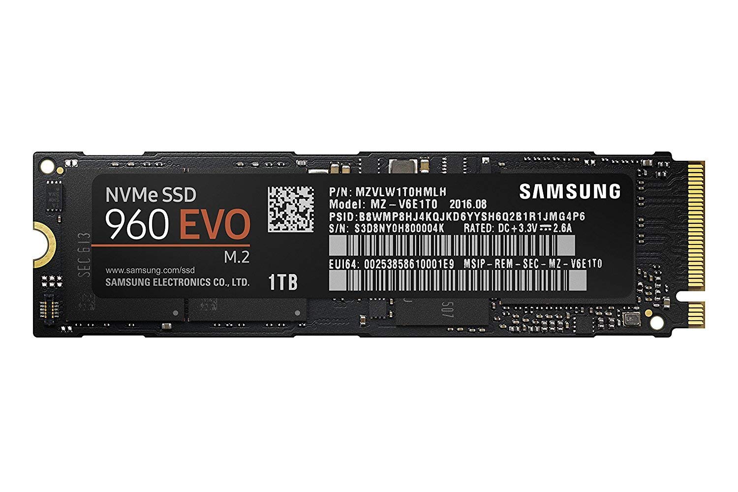 Amazon.com: Samsung SSD 960 EVO Series - 1TB PCIe NVMe - M.2
