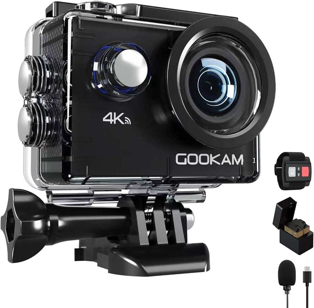 Amazon | GOOKAM Go2アクションカメラ4K 30fps 20MP解像度 170°広角