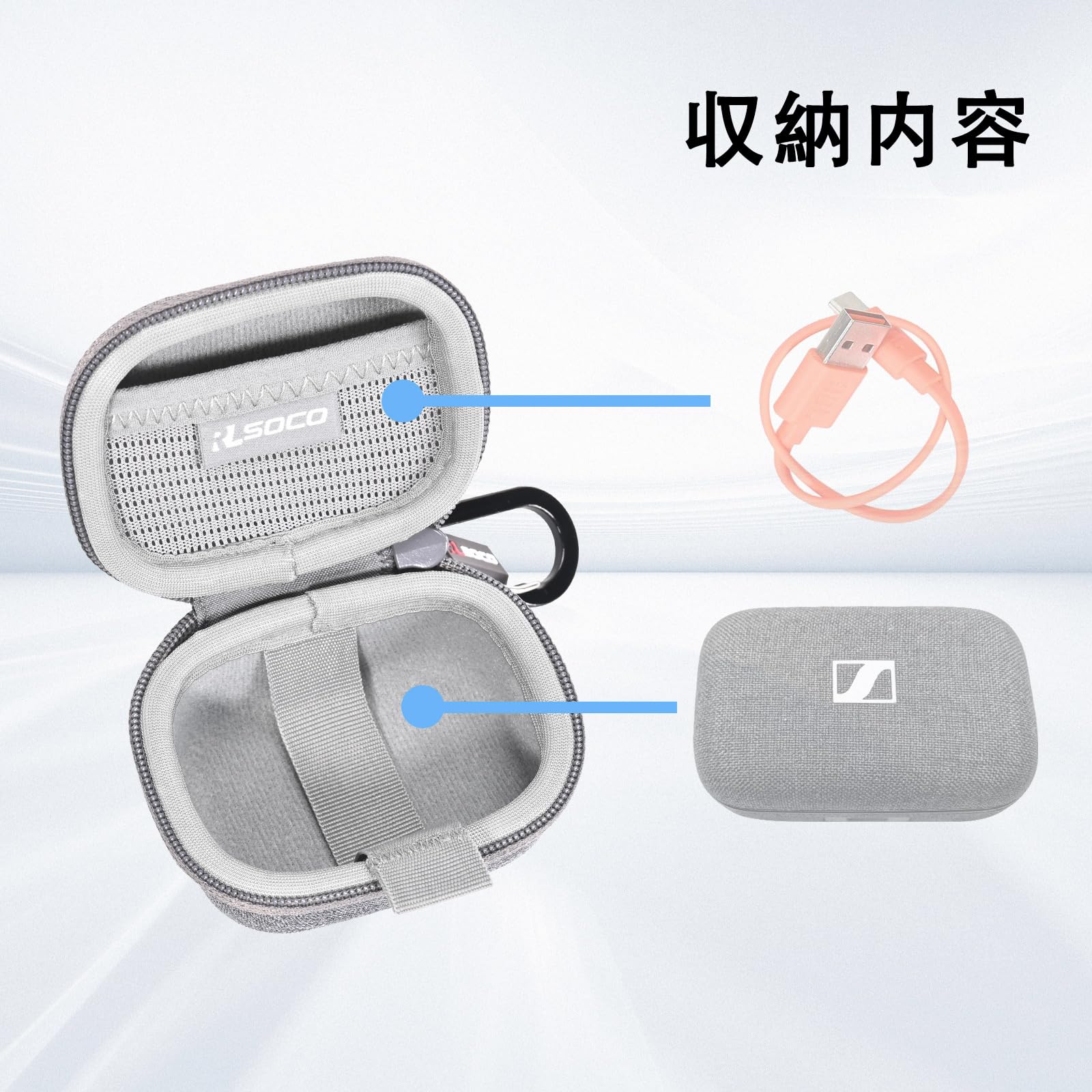 Amazon | ケース Sennheiser ゼンハイザー Bluetooth 完全ワイヤレス