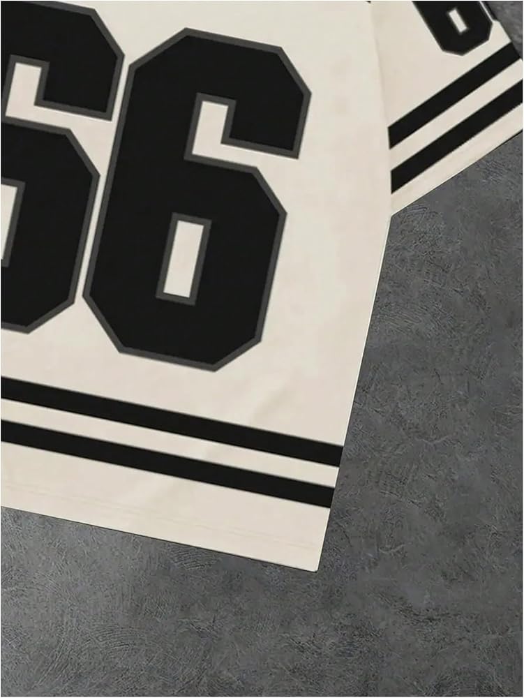 BEAUDRM Men's Jersey Shirts Number Print Graphic T-Shirt Y2k