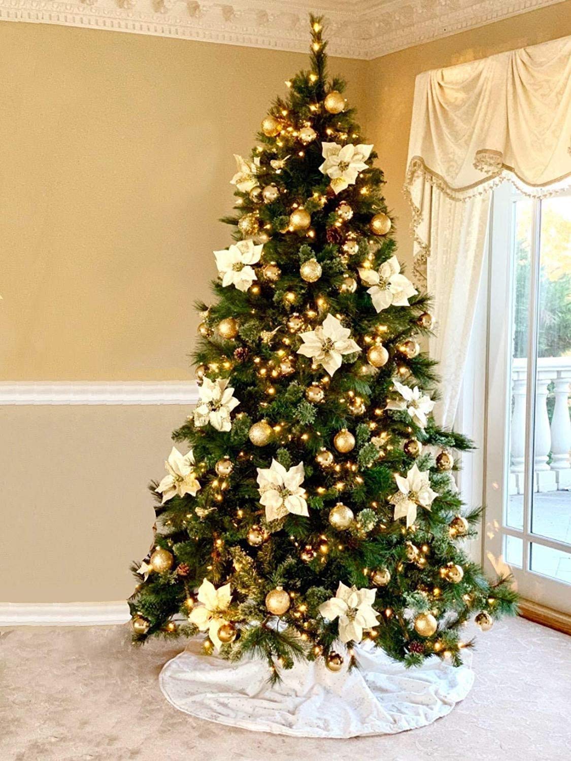 Amazon.co.jp: Blooming Paradise クリスマスツリー飾り 人工花 造花