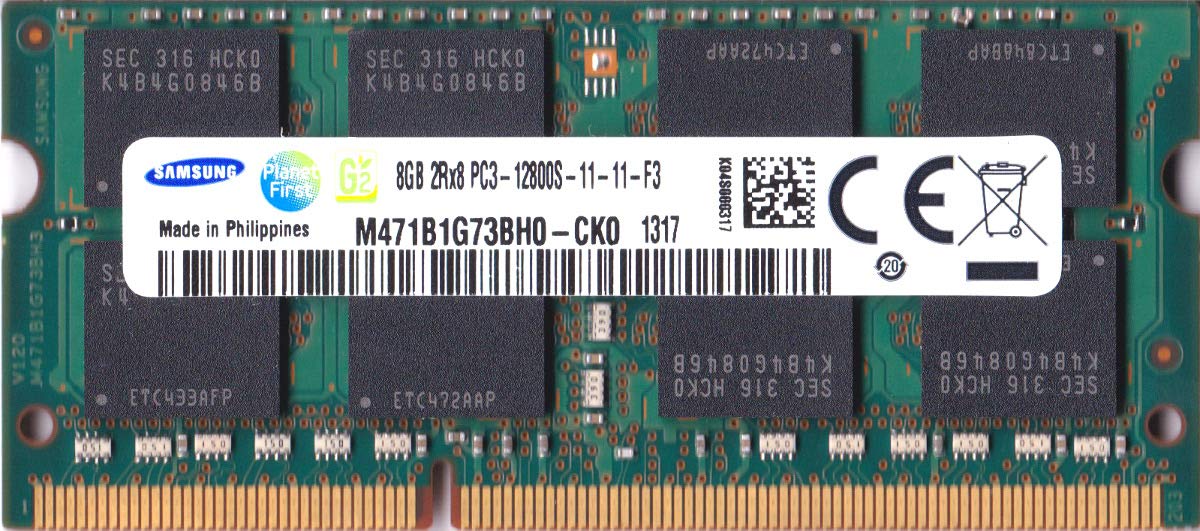 Amazon | Samsung 8GB (PC3-12800) DDR3 1600 204-Pin SoDimm Laptop