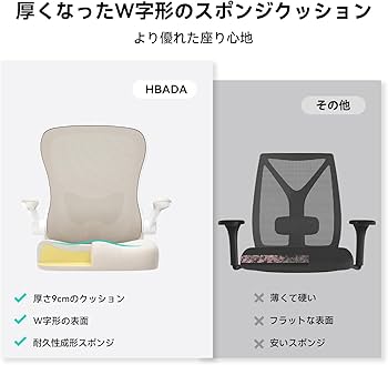 Amazon | Hbada オフィスチェア デスクチェア パソコン 跳ね上げ式