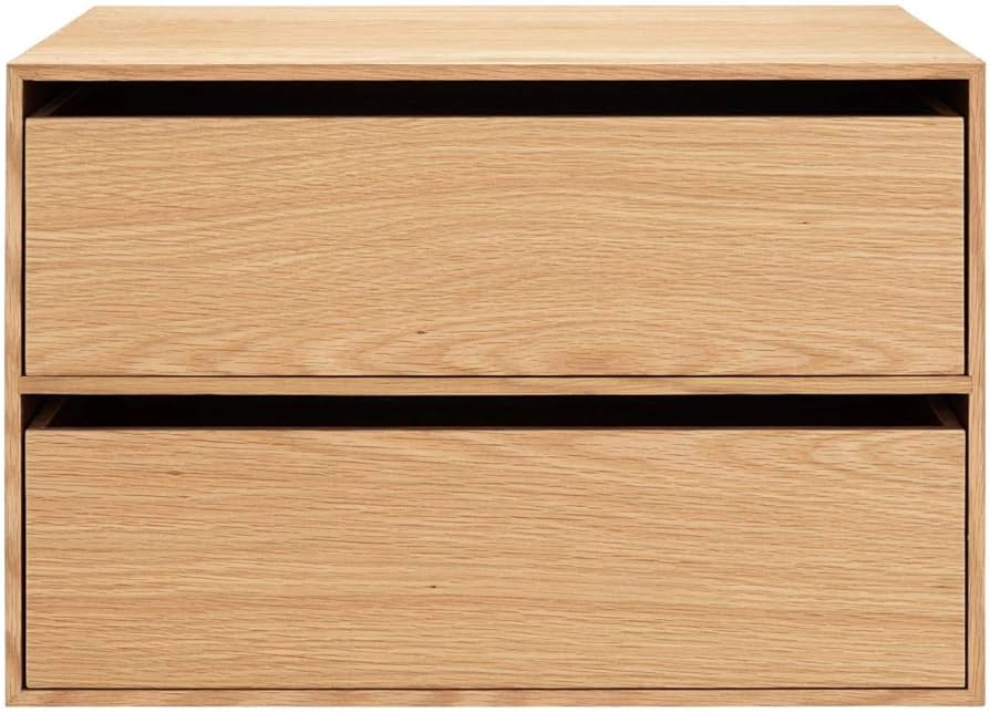 Amazon｜無印良品 木製収納ケース・引出式・2段・ワイド・オーク材 約