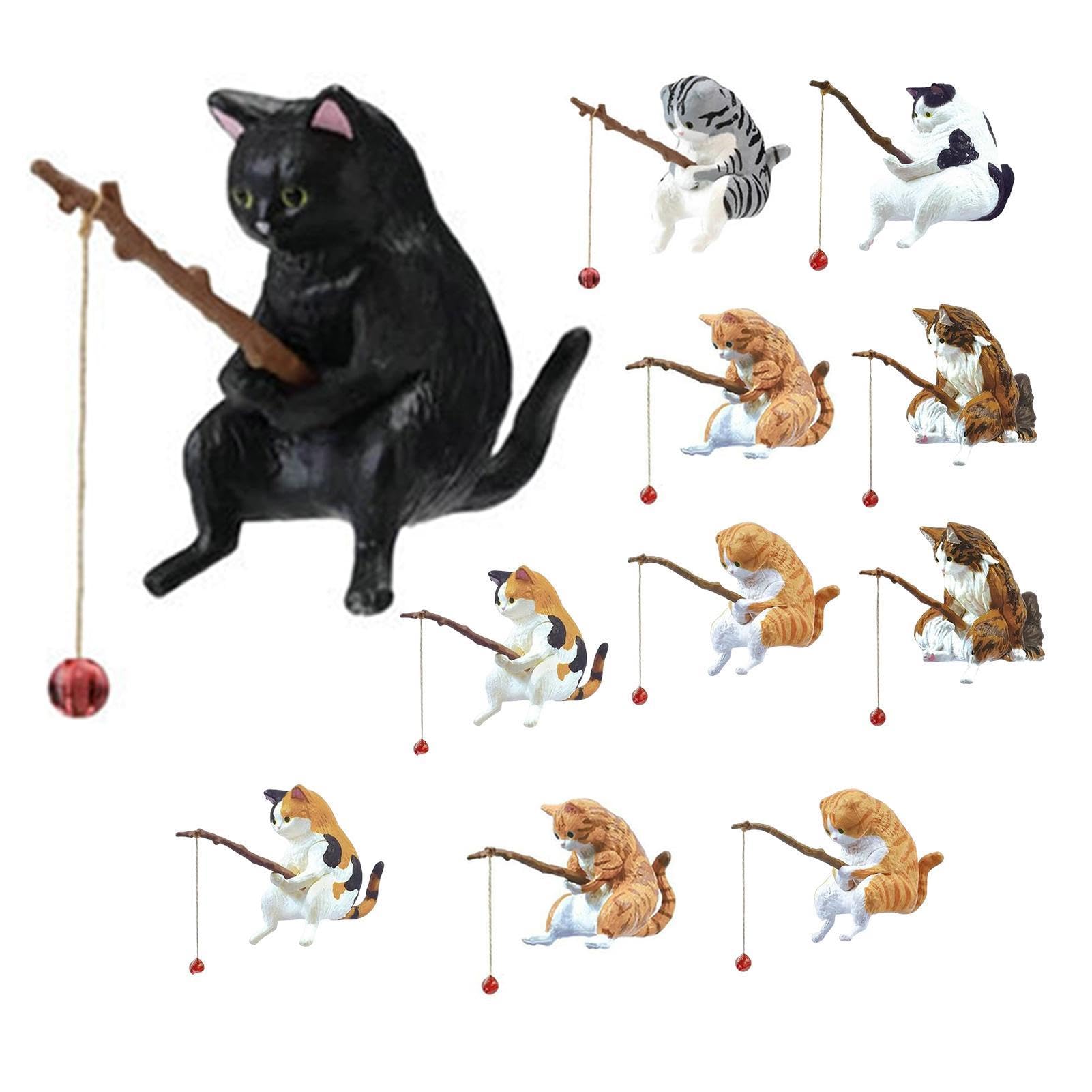 Amazon.co.jp: 12個セット 猫釣りの装飾品 - 釣り日和 猫たちの