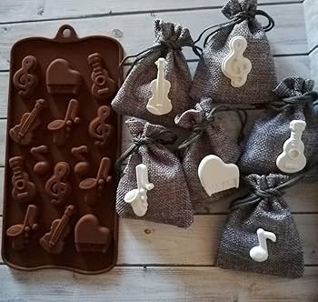 Amazon.co.jp: 2個 楽器 シリコン チョコレート型 音符 ベース ギター