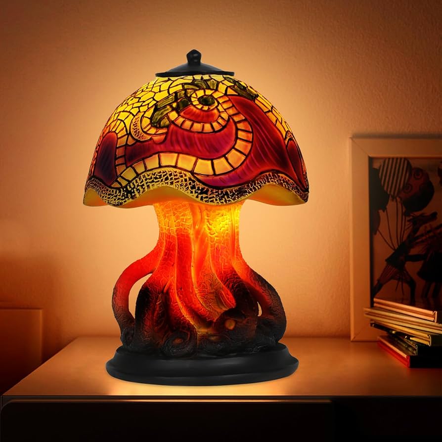 Amazon.co.jp : Lyxaof マッシュルームテーブルランプ レトロペイン