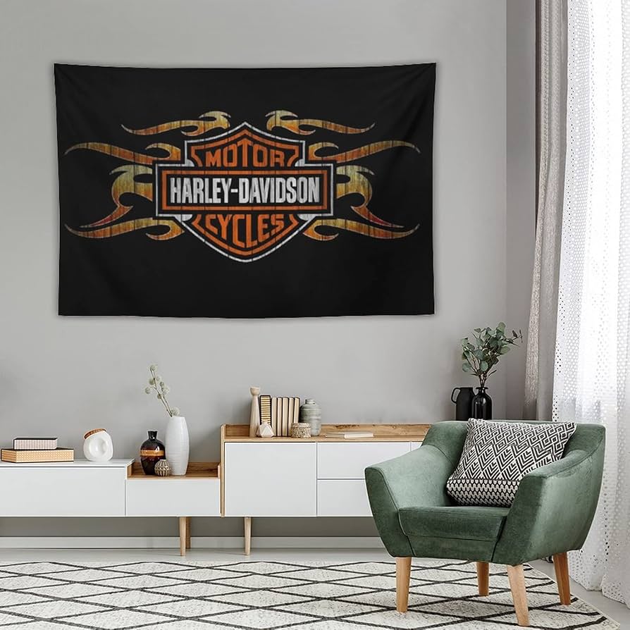 Amazon.co.jp: ハーレーダビッドソン タペストリー,モダン 多機能