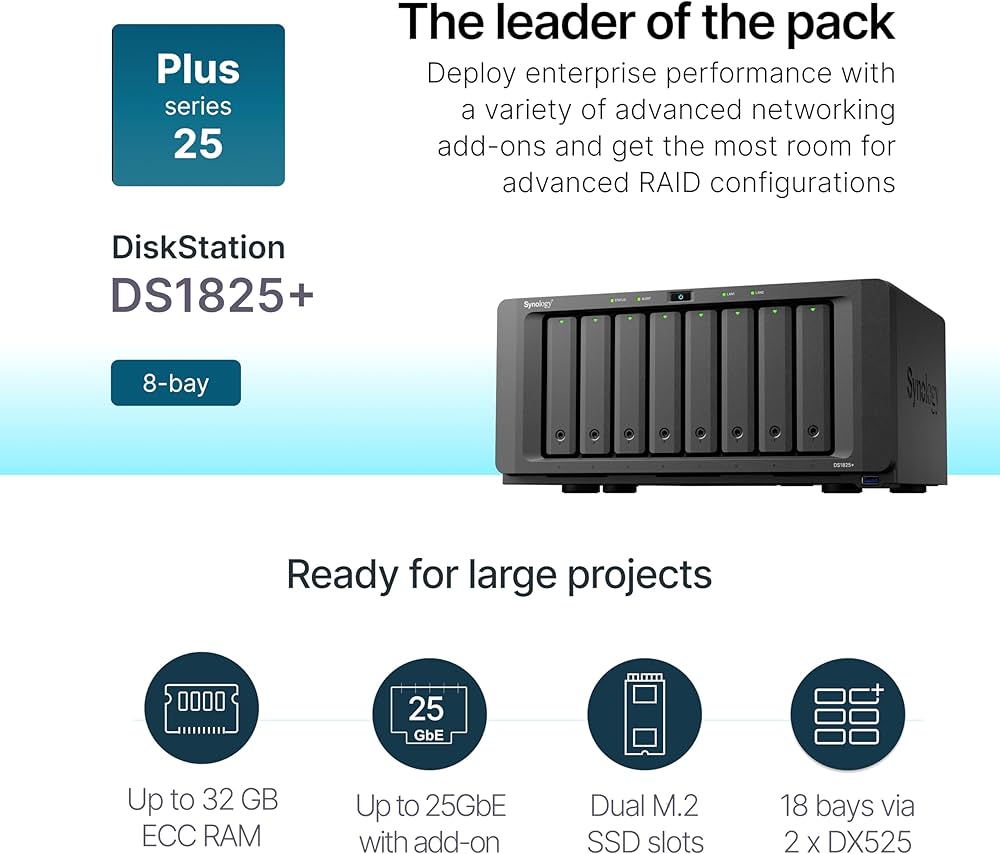 Synology 8-Bay DiskStation DS1825+ : Amazon.in: Computers