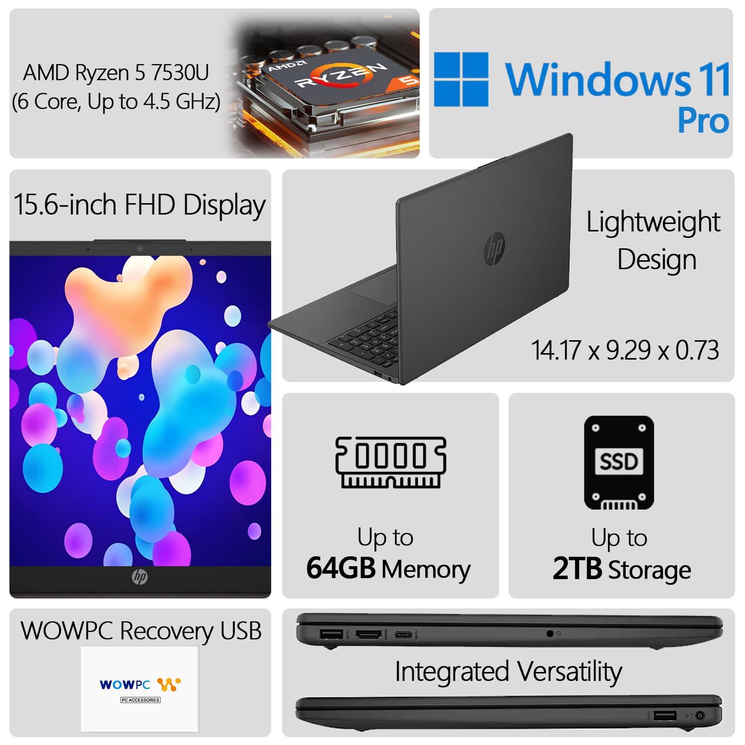 Amazon.co.jp: HP 255 G10 ビジネスノートパソコン、32GB RAM、512GB