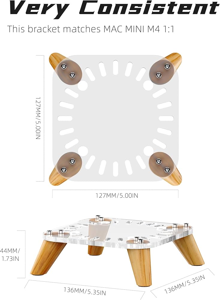 Amazon.com: AODUKE Wooden transparent Mac Mini M4/M4Pro Stand