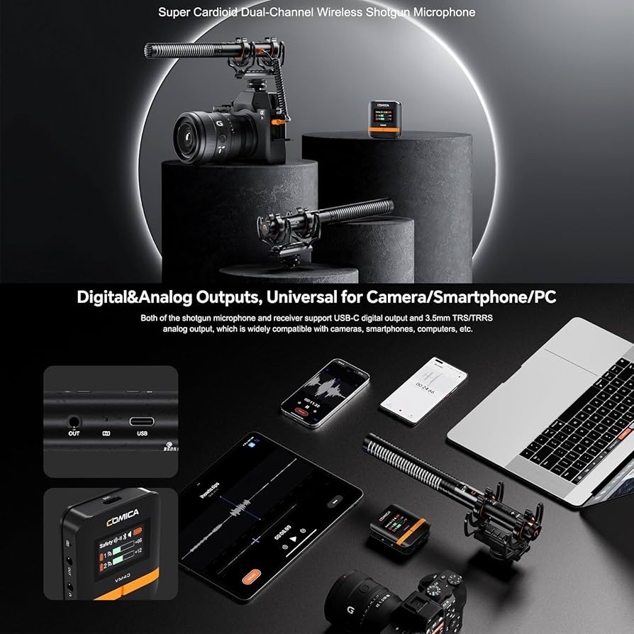 Amazon | Comica VM40 ワイヤレス ショットガン マイク カメラ