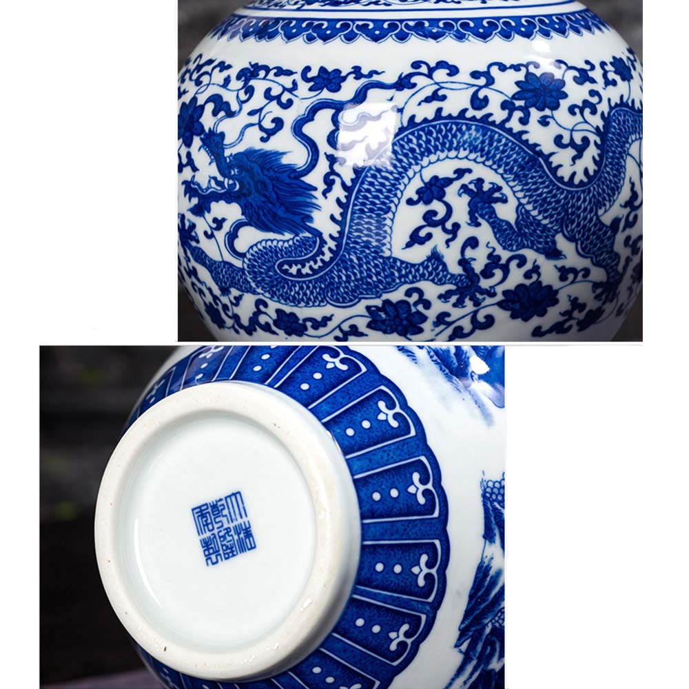 Amazon.com: fanquare 景德鎮青花瓷花瓶大型手工中國達貢陶瓷花瓶亞洲