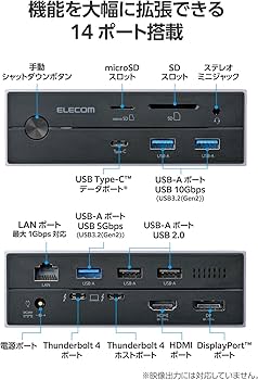Amazon.co.jp: エレコム USB-Cハブ ドッキングステーション 14in1