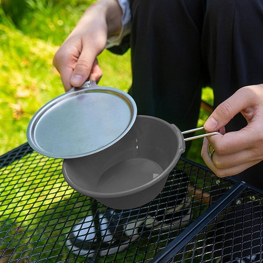 Amazon.co.jp: シェラカップ 折りたたみ式の取っ手とふた キャンプ