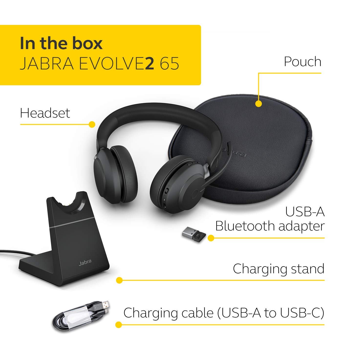 Amazon.co.jp: Jabra Evolve2 65 UC Stereo USB-A Stand Black 両耳
