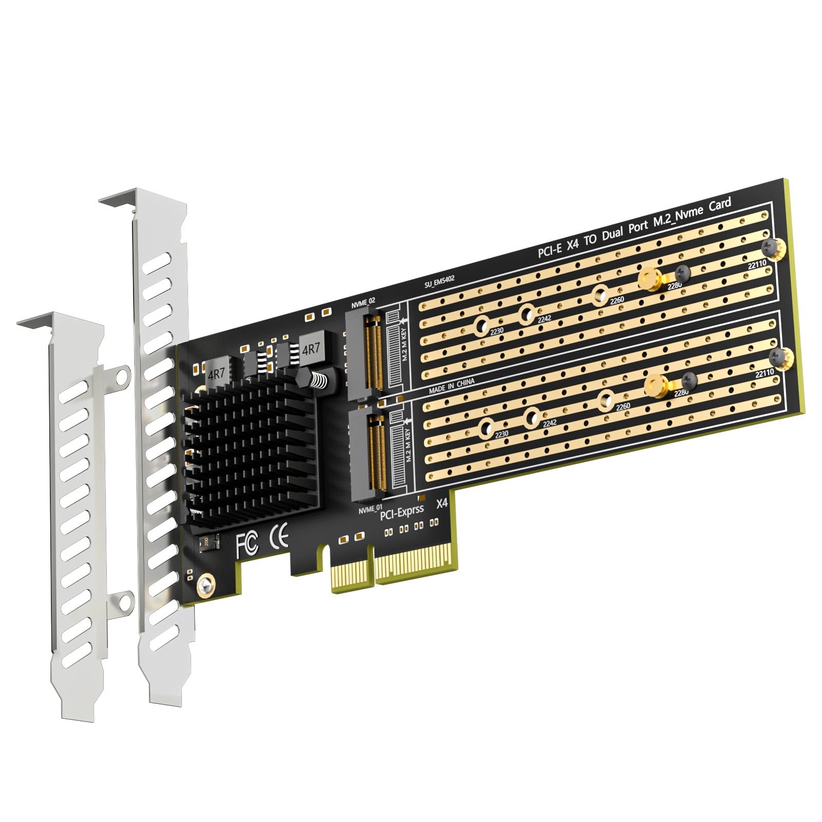 Amazon.com: GLOTRENDS PA20 Dual M.2 NVMe to PCIe 3.0 X4 Adapter