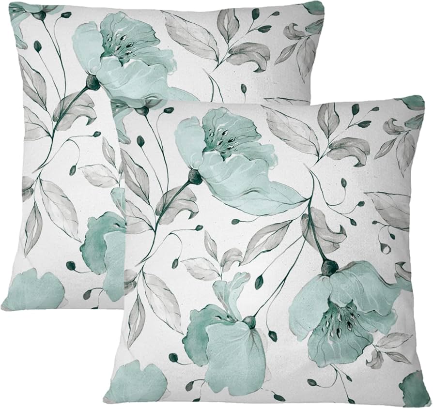 Amazon.co.jp: エレガントな花柄クッションカバー 20インチ x 20インチ
