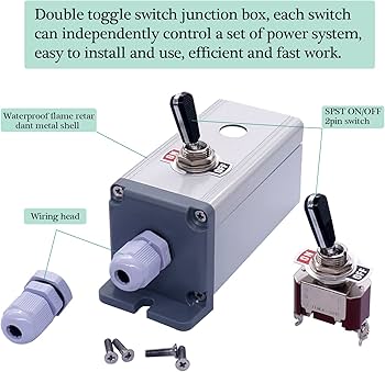 Amazon.co.jp: Twidec/2ギャングトグルスイッチボックス 16A 250V SPST