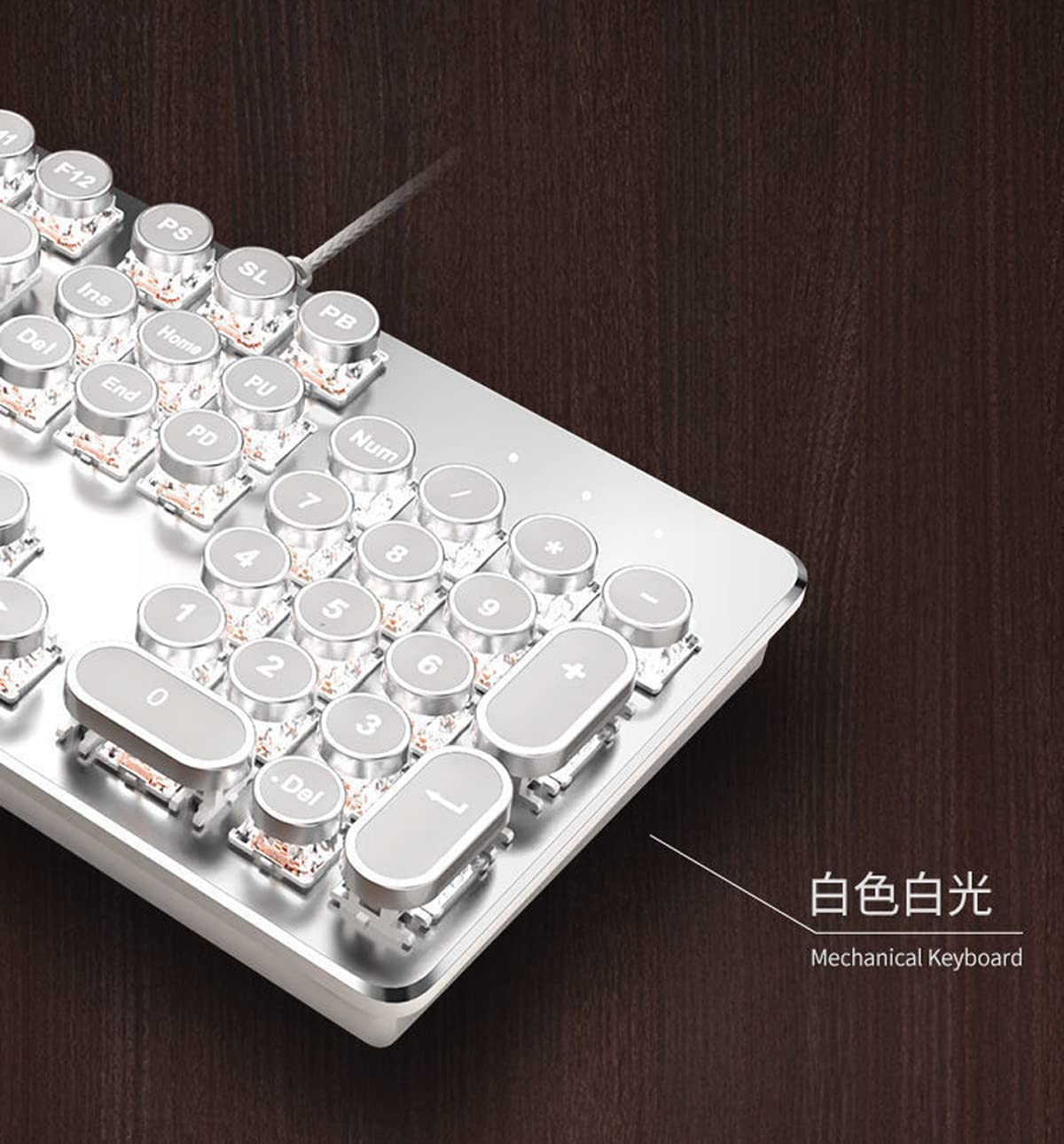 Amazon | メカニカル式ゲーミングキーボード 青軸 26種類白色バック