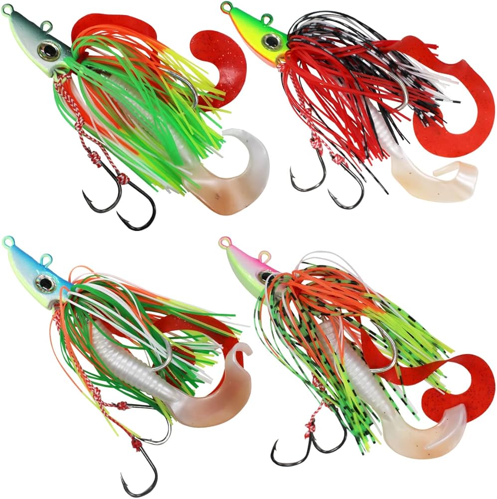 Amazon.co.jp: 【4個セット】蛍光 タイラバ ルアーセット 11cm/110mm