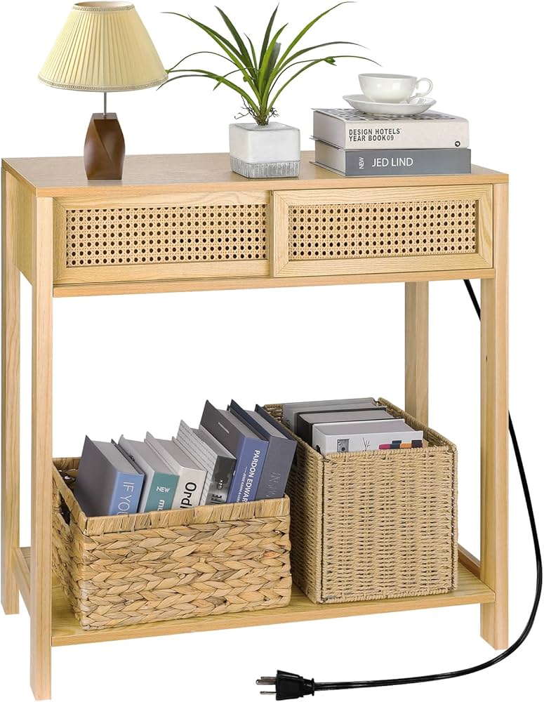 Amazon｜ZYBT充電ステーション付きコンソールテーブル 小型化粧台