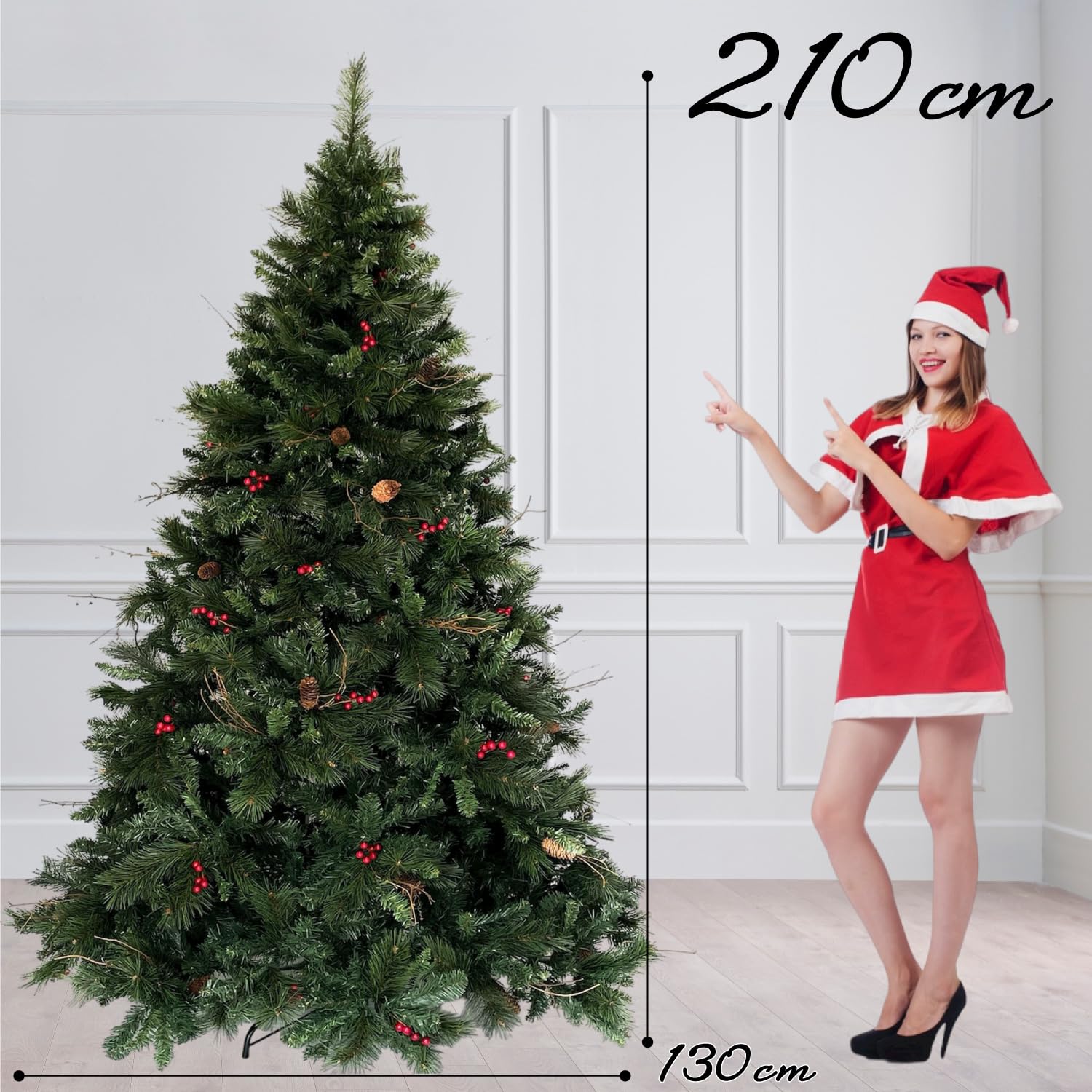 Amazon | Branch Trees® 最高級リッチ クリスマスツリー 210cm 赤い実