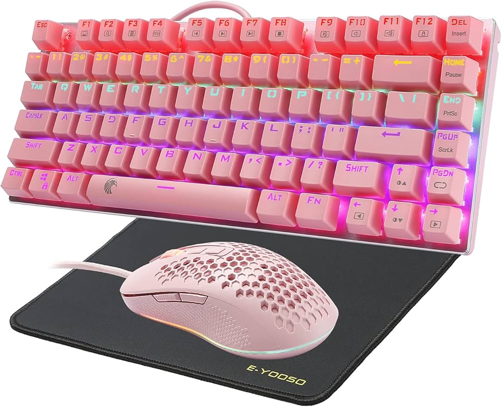 Amazon | Z-88ゲーミングキーボード マウスセット マウスパッド付き 青