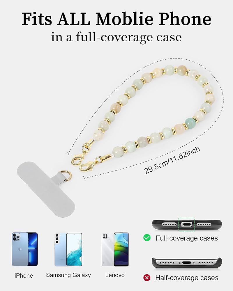 Amazon.com: SHANSHUI Phone Charms Strap, Natural Stone Bead Phone
