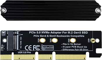Amazon.co.jp: PCIe 5.0 M.2 NVMe アダプター拡張カード PCIe5 Gen5