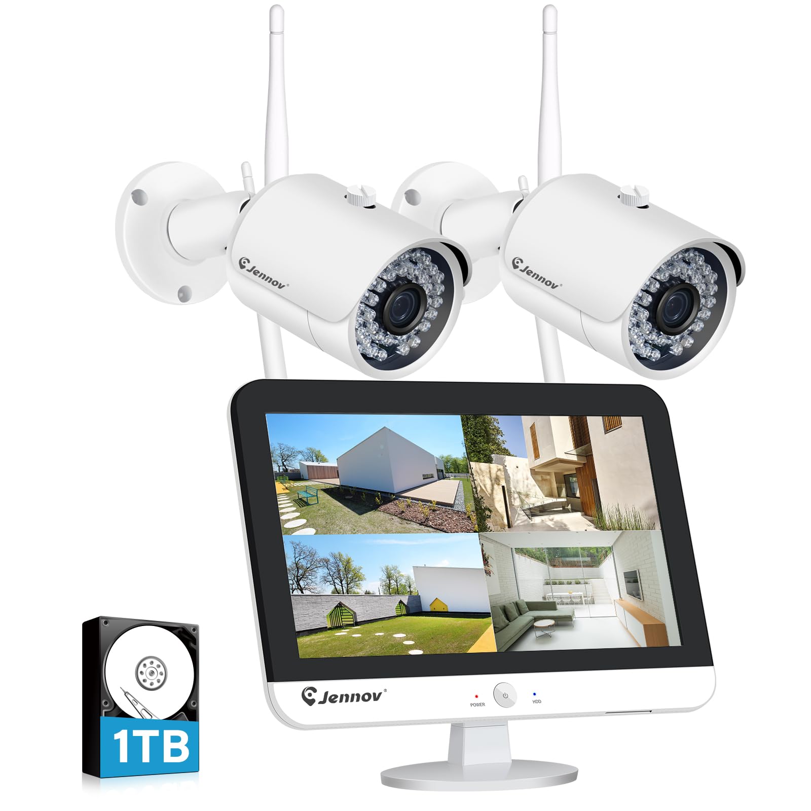 Amazon.co.jp: 防犯カメラ ワイヤレス 屋外 500万画素 2台 家庭用 無線