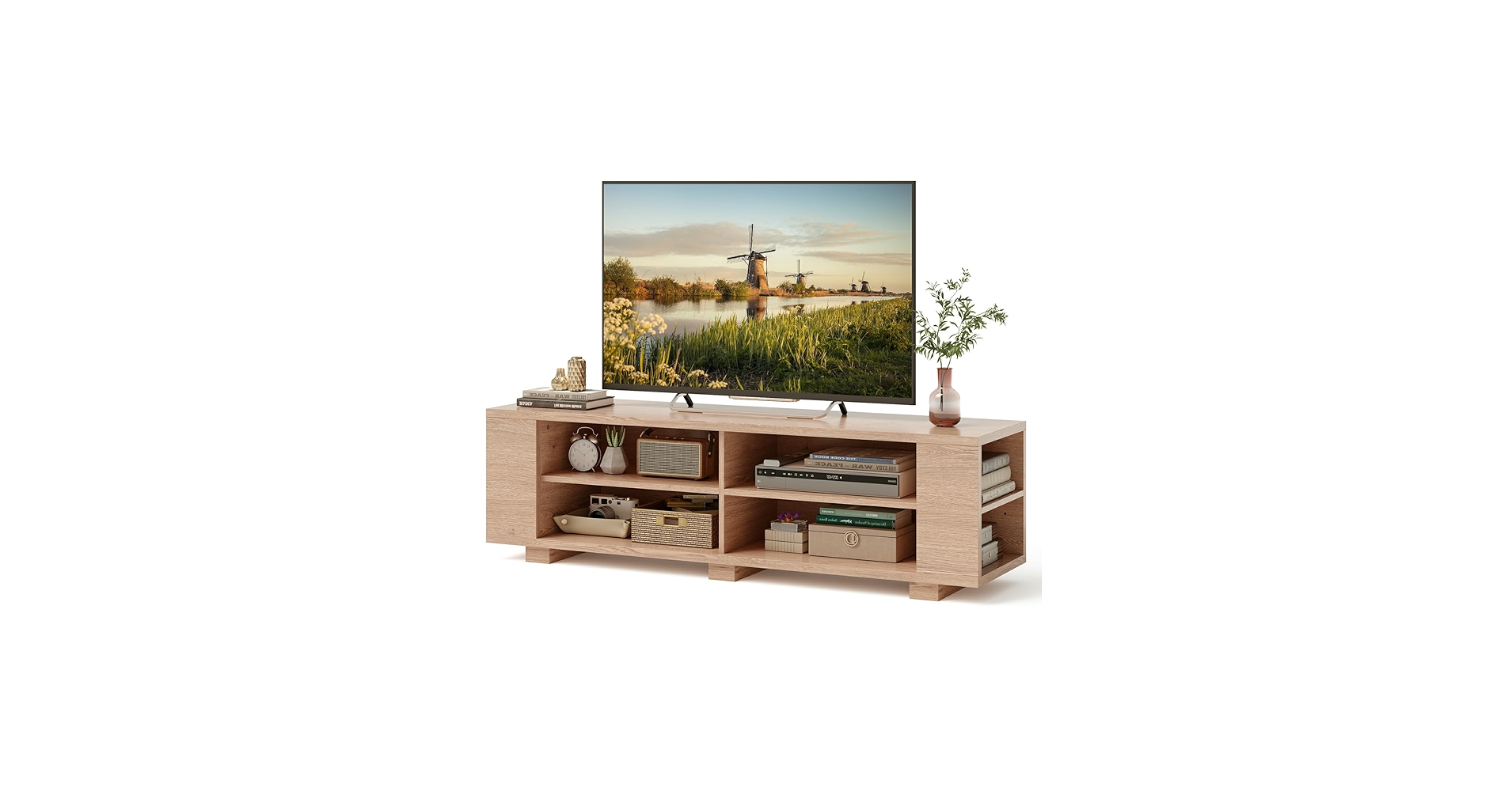 Amazon.com: GORELAX Wooden TV Stand for TVs up to 65”, Home