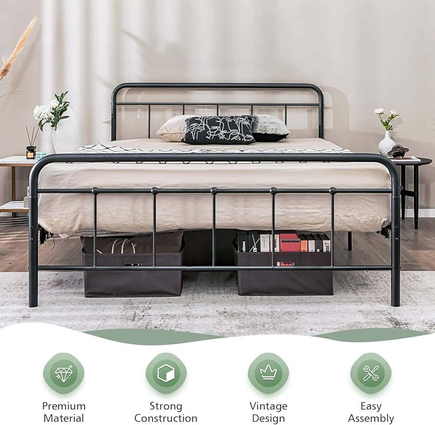 Amazon.com: Giantex Full Size Metal Bed Frame, Modern Bed Frame