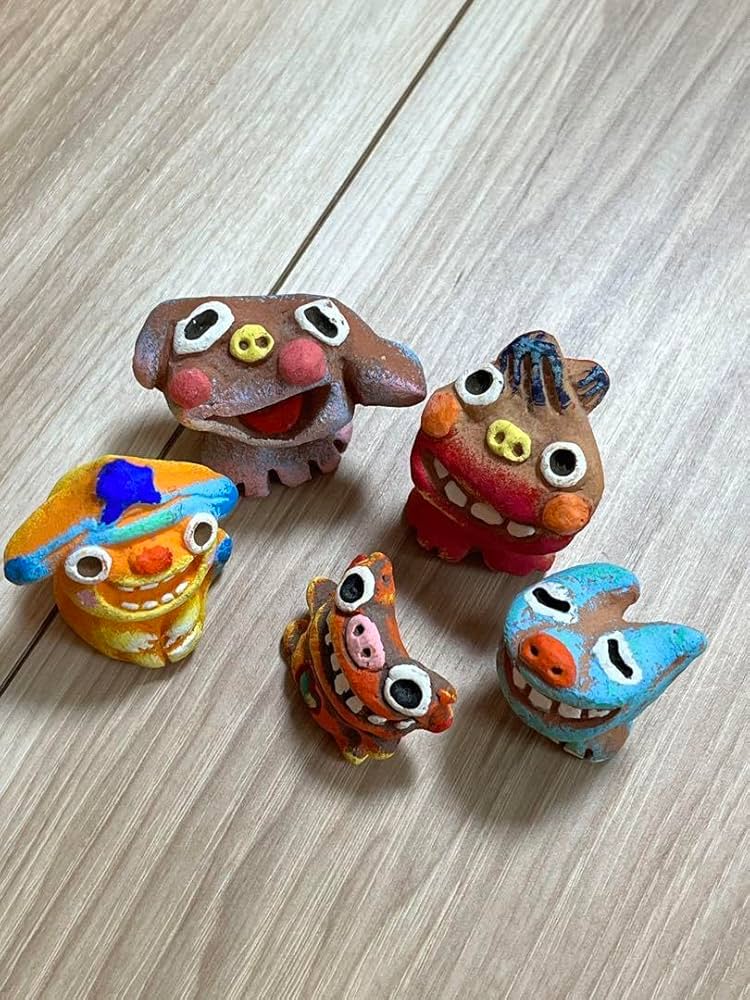 Amazon.co.jp: 米子焼工房 米子焼き シーサー 石垣島 5体セット