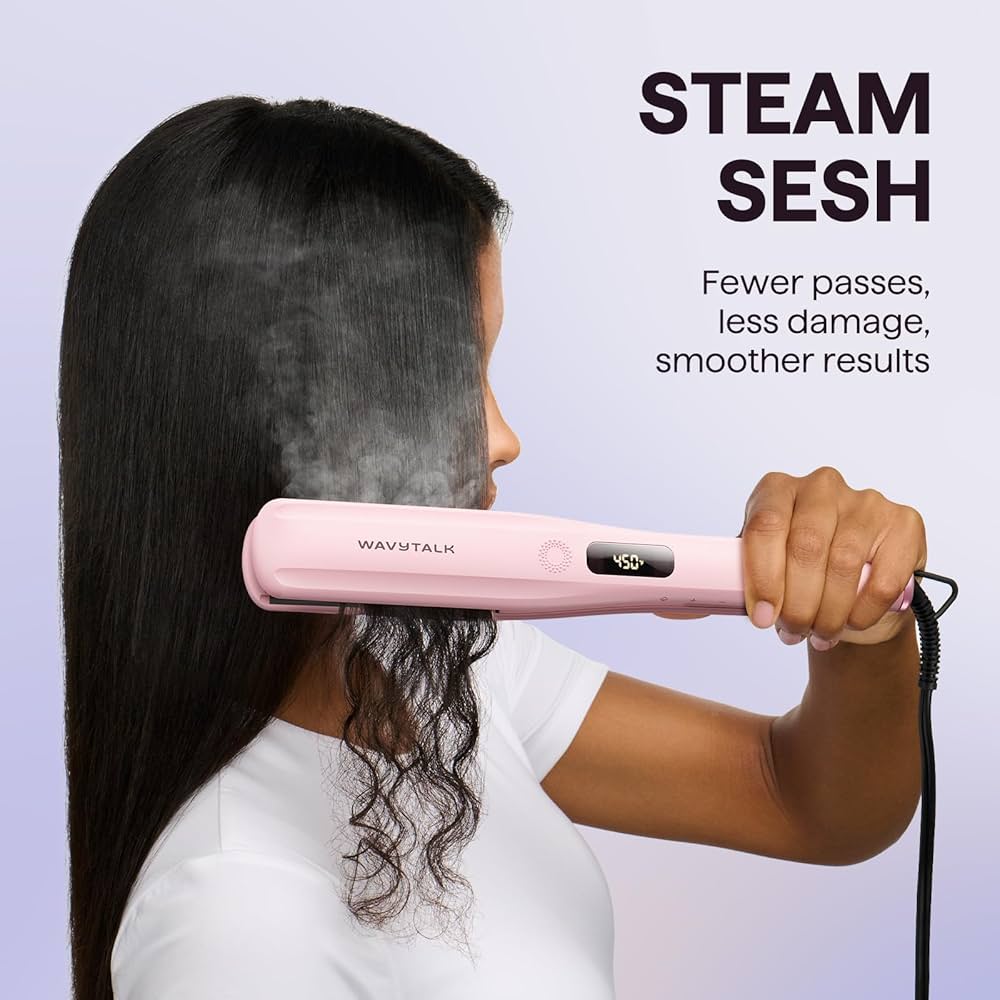 Amazon.com : Wavytalk Steam Hair Straightener, Steam Sesh, Steam