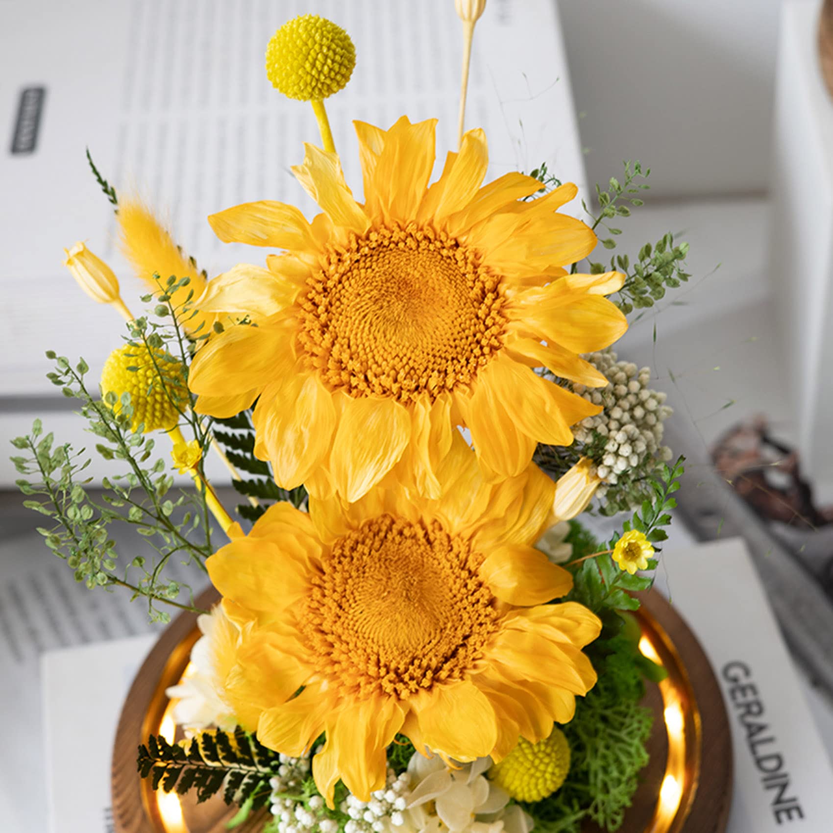 Amazon｜ONGOLIA 向日葵 プリザーブドフラワー ひまわり ブリザード