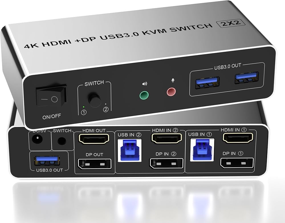 Amazon.co.jp: 4K 60Hz HDMI DisplayPort デュアルモニター KVM